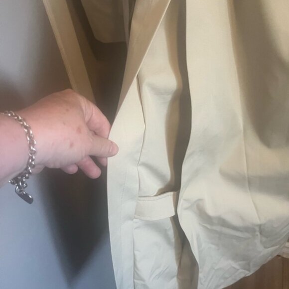 London Fog trench coat double breasted zip quilted lining plaid interior 46 LONG - Picture 6 of 14